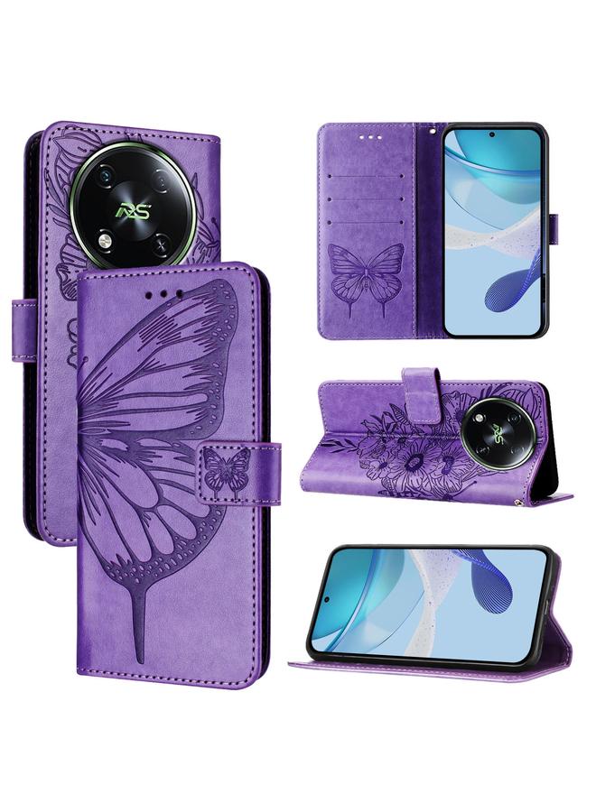 اس-توب جراب لهاتف itel RS4 S666LN مصنوع من الجلد المنقوش بنقشة الفراشة - Image 1