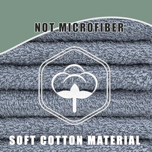 Textila Stores Textila Terry Wash Cloths – Pack of 10, Cool Grey, 12x12 Inches – Soft, Absorbent & Multipurpose Cotton Washcloths for Face, Hand, Bath, Kitchen, Spa, Gym & Hotel Use - Image 5