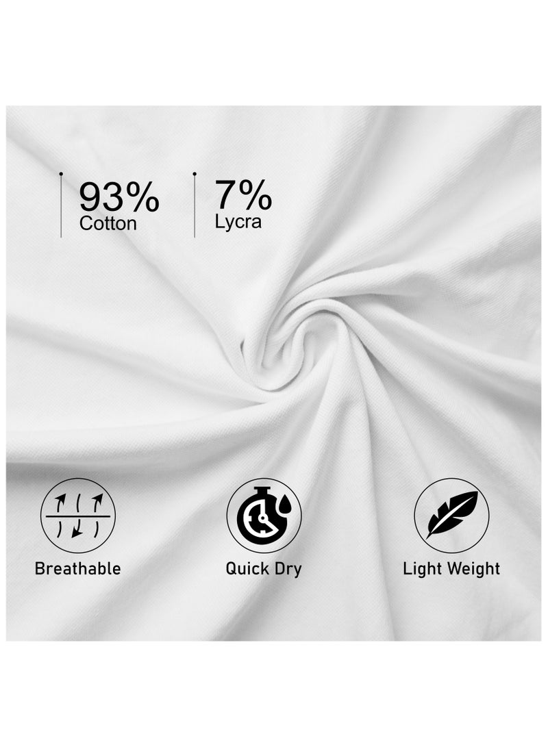Selecta Now Men’s Stretchable Cotton Polo Shirt – Short Sleeves, Breathable, White & Black – Perfect for Office & Casual Outings  - Image 5