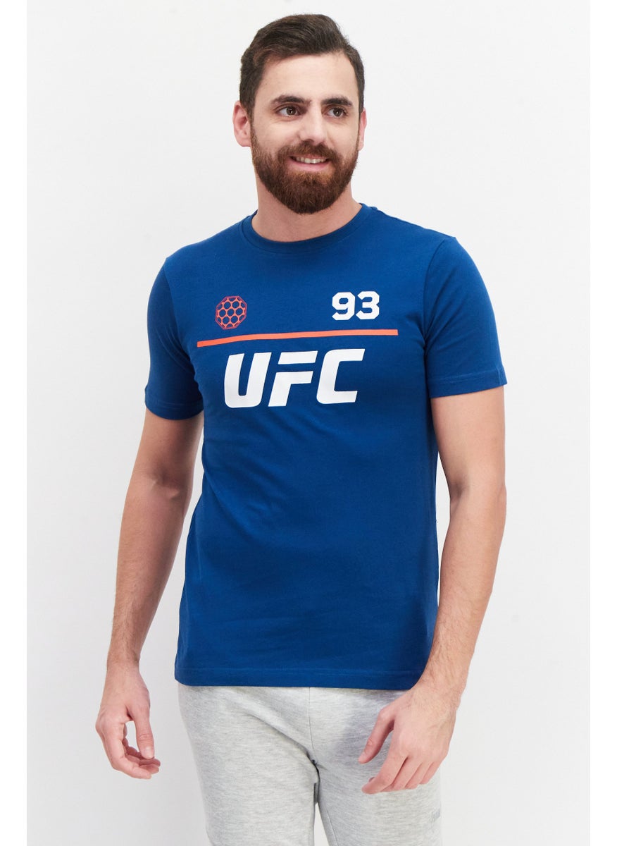Ufc - Men Sportswear Fit Short Sleeves Brand Logo  Running T-Shirt, Teal - Image 1