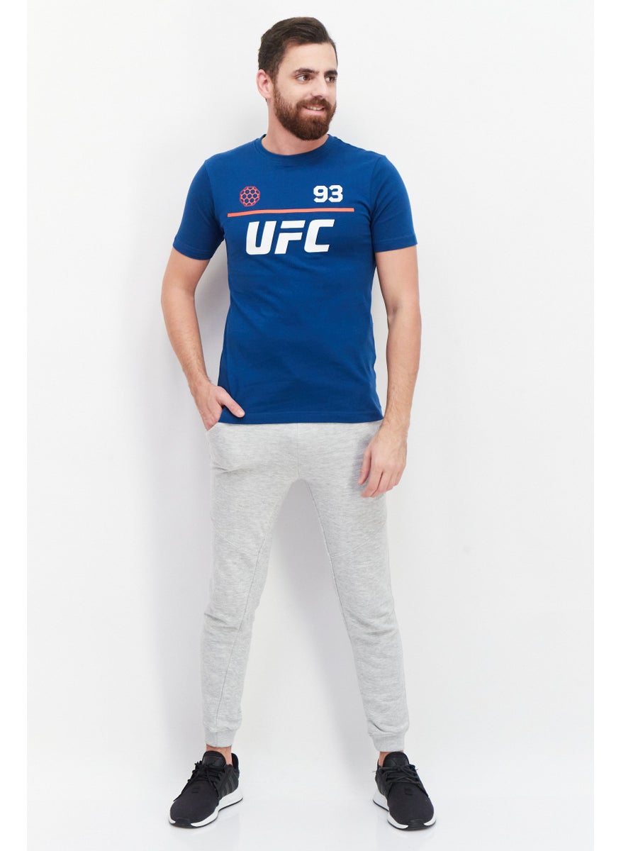 Ufc - Men Sportswear Fit Short Sleeves Brand Logo  Running T-Shirt, Teal - Image 1