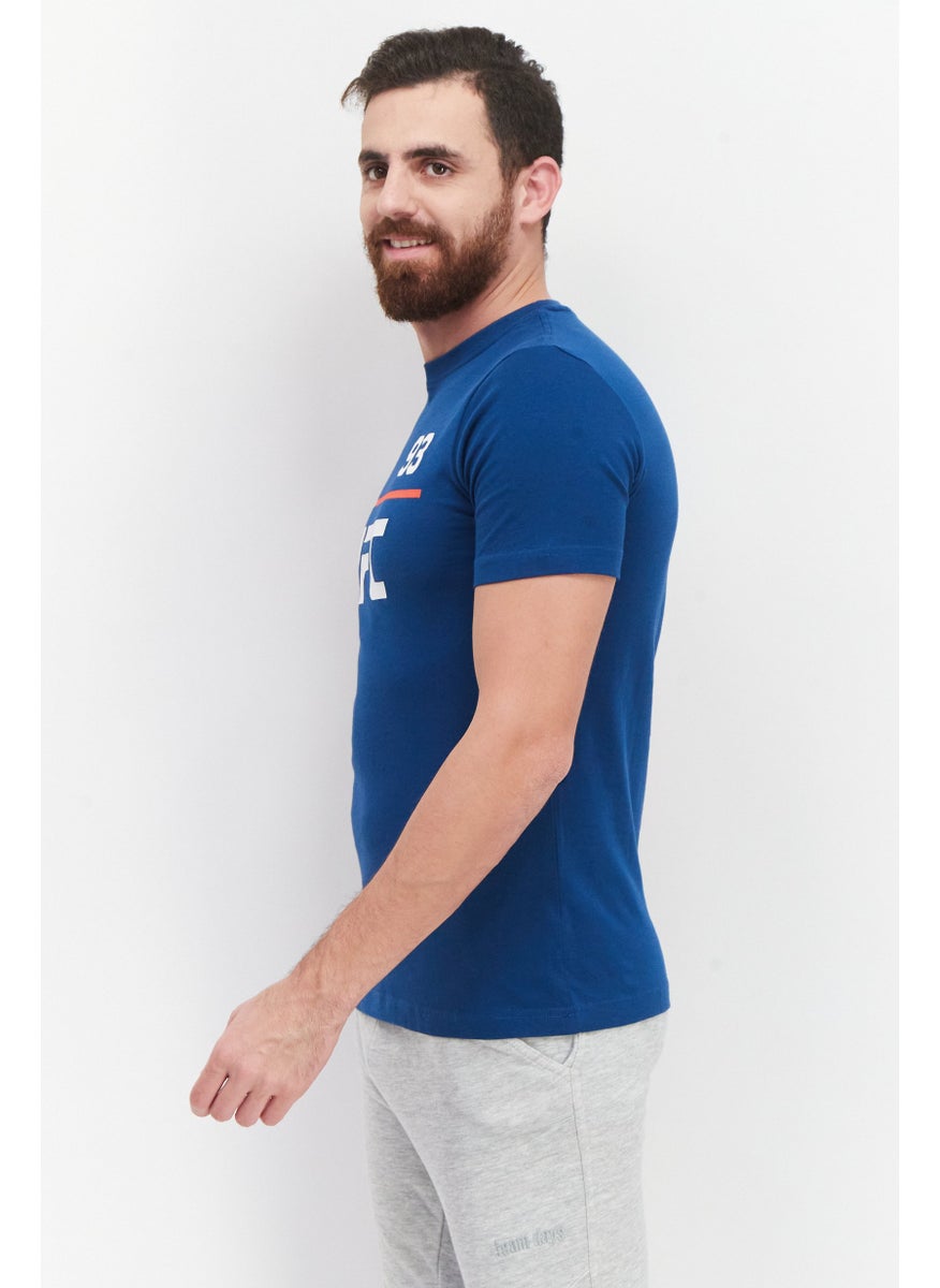 Ufc - Men Sportswear Fit Short Sleeves Brand Logo  Running T-Shirt, Teal - Image 1