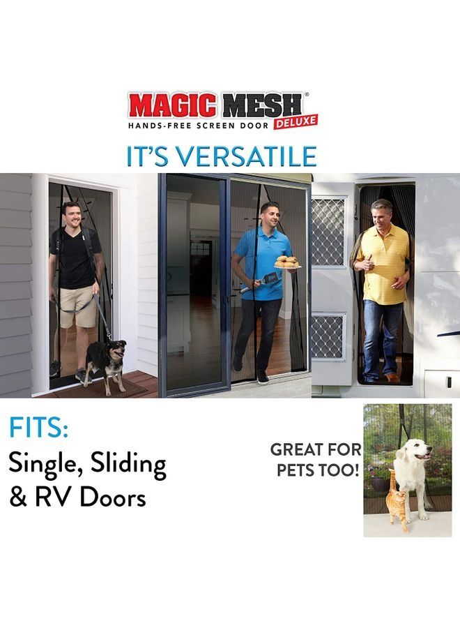 Magnetic Screen Retractable And Self Sliding Door Black 100 x 210cm - Image 3