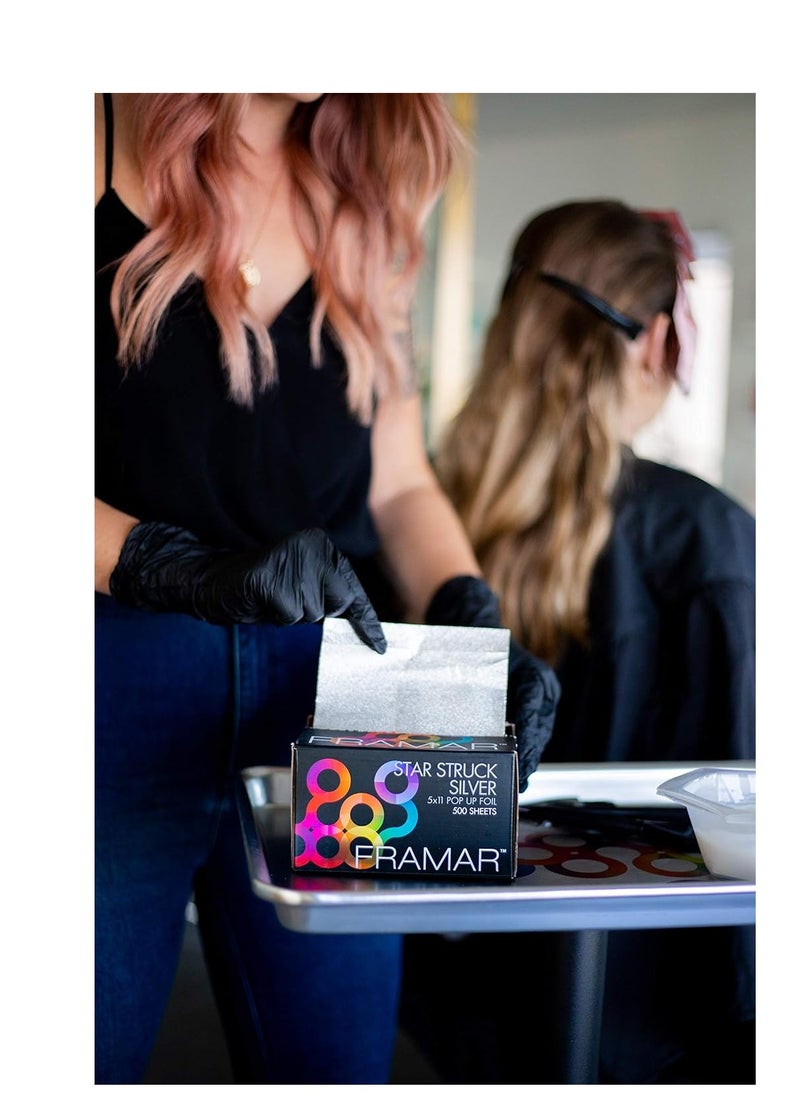 framar Framar Star Struck Silver Pop Up Hair Foil, Aluminum Foil Sheet, Hair Foils For Highlighting - 500 Foil Sheets  - Image 3