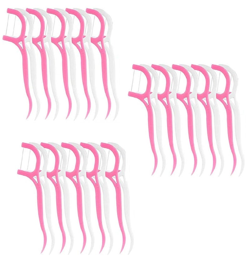 ISTORE 3‑in‑1 Disposable Dental Floss Picks with Tongue Cleaner & Toothpick || Triple Action Oral Care Tool for Fresh Breath || Clean Teeth and Healthy Gums || (Pack Of 30) - Image 1