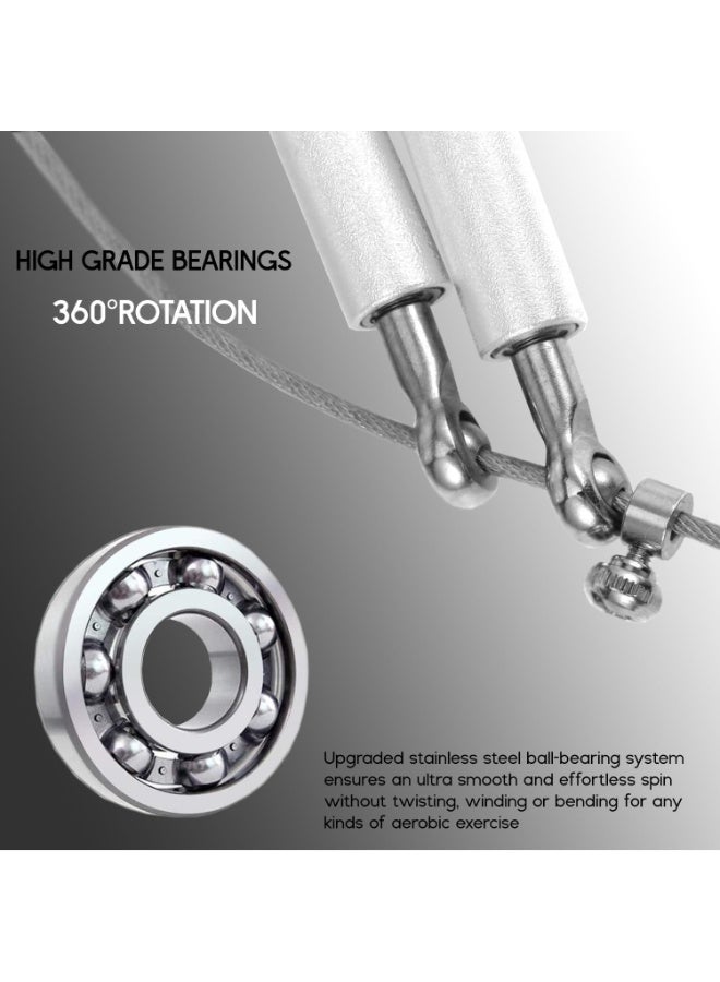 KONEX Adjustable Aluminium Skipping Rope for Men & Women | Jumping Rope for Fitness, Home & Gym Workouts (Silver) - Image 3