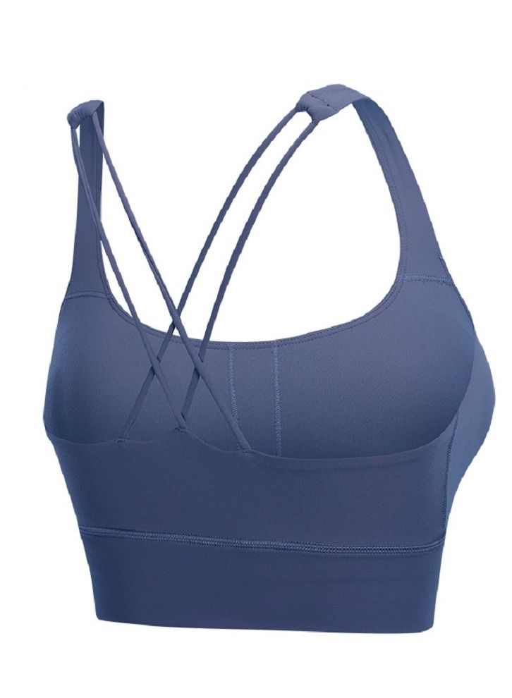 Loquat Spaghetti Strap Backless Fitness Cross Small Sling Yoga Sports Bra  - Image 1