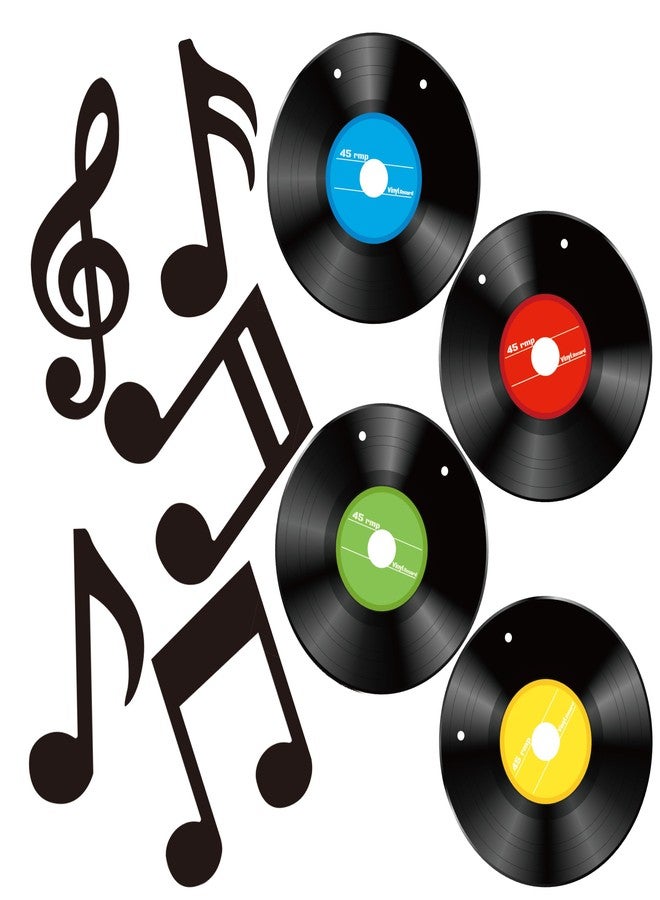Gexolenu 45 Pcs Black Vinyl Music Notes Wall Decor, Set of 45, Unframed, Wall Mount, Living Room, Bedroom, Kids Room - Image 1