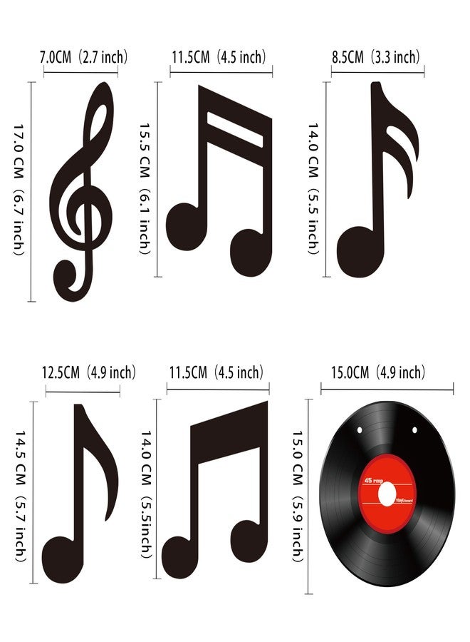 Gexolenu 45 Pcs Black Vinyl Music Notes Wall Decor, Set of 45, Unframed, Wall Mount, Living Room, Bedroom, Kids Room - Image 2