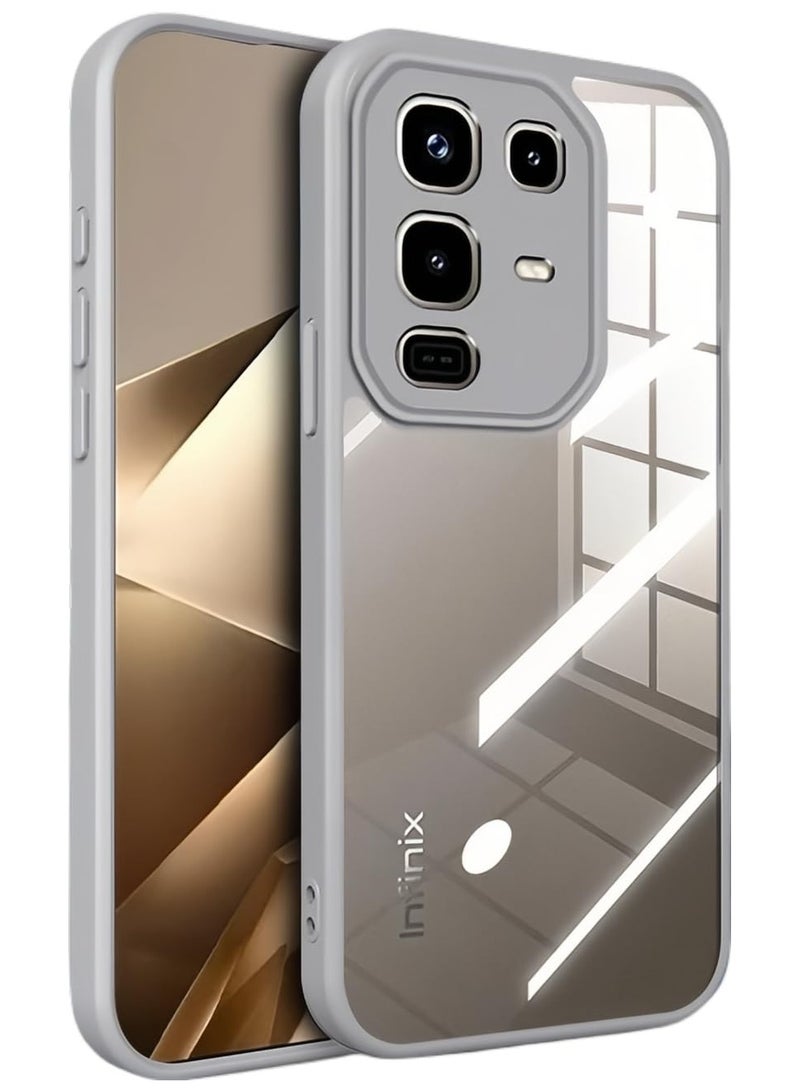 Case Compatible with Infinix Note 50X 5G Cover, Ultra-thin Ultralight Flexible Silicone Frame + Clear Acrylic Back Case