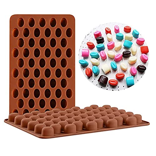 QTMY 4 Pack 55 Mini Coffee Beans Mold Silicone for Chocolate Candy Ice Cube Jelly Pill Making Dog Treat Bakeware Baking Cake Decoration Food-Grade Silicone - Image 2