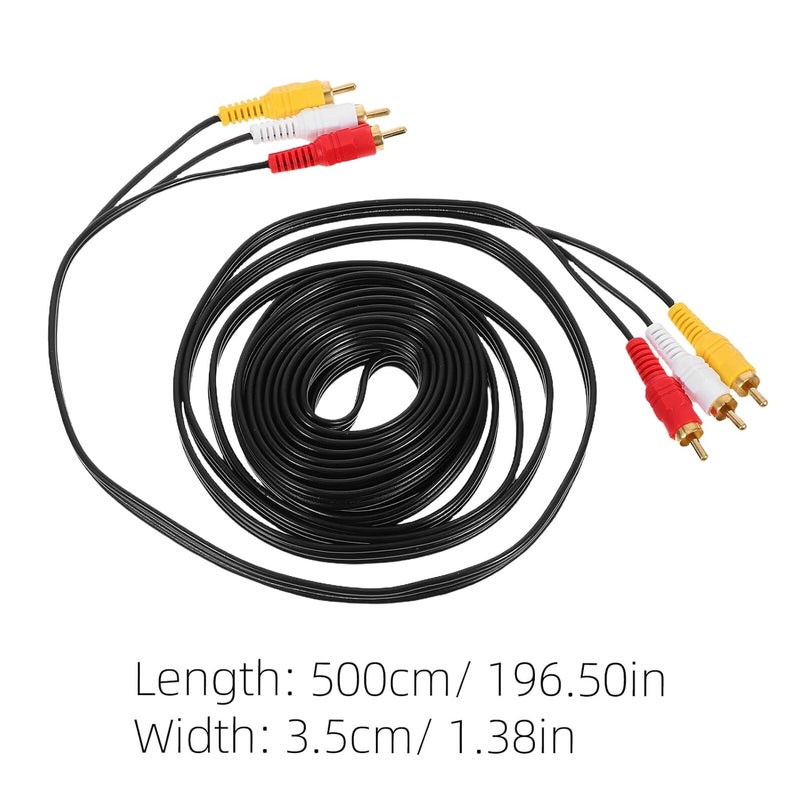 3-Pair 3.5m RCA Audio Video Cable Male to Female Connector for Home Entertainment Systems, Auxiliary Input Adapter Cord Compatible with DVD, Amplifier, Car Audio Equipment - Image 2