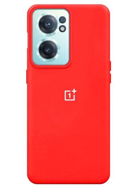 غطاء حماية كامل للجسم مقاوم للصدمات لهاتف OnePlus Nord CE 2 من السيليكون الناعم فائق النحافة مقاس 6.43 بوصة أحمر
