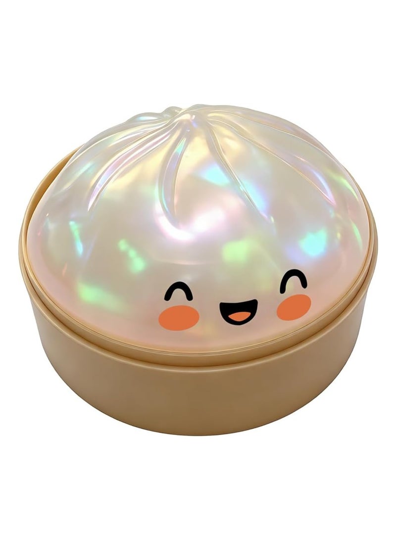 saykfoe Simulation Glitter Dumpling Fidget Toy, Soft Squeeze Squishy Toy with Steamer Box, Anti Anxiety Sensory Toys, Cute Home Table Decor, Novelty Birthday Daily Gifts for All Ages - Image 1