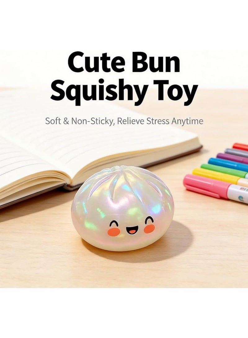 saykfoe Simulation Glitter Dumpling Fidget Toy, Soft Squeeze Squishy Toy with Steamer Box, Anti Anxiety Sensory Toys, Cute Home Table Decor, Novelty Birthday Daily Gifts for All Ages - Image 5