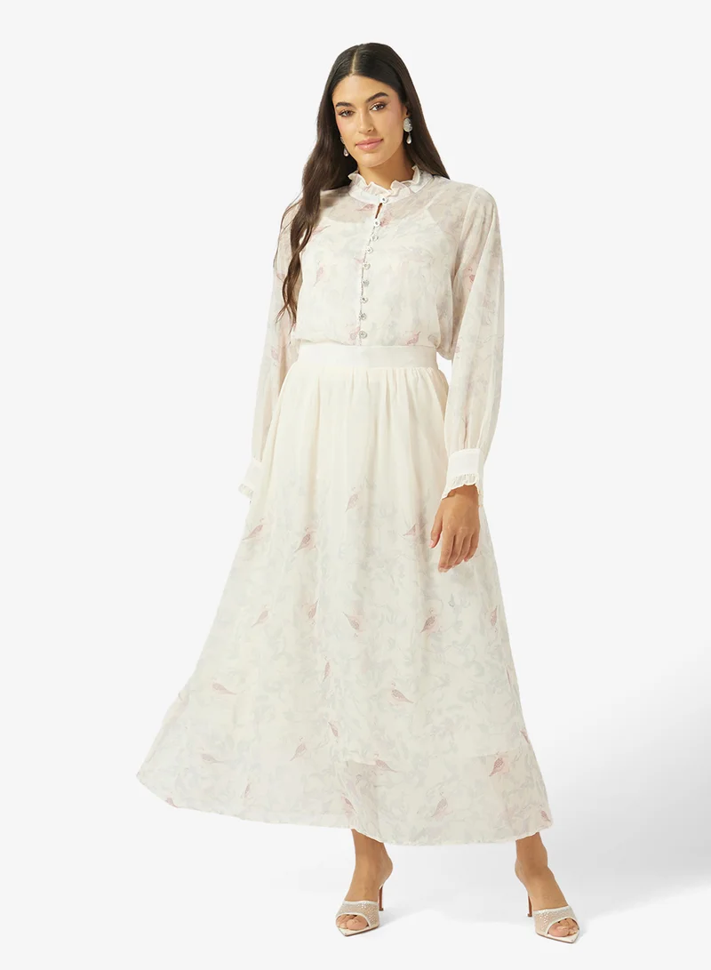 Khizana Printed Top & Skirt Set