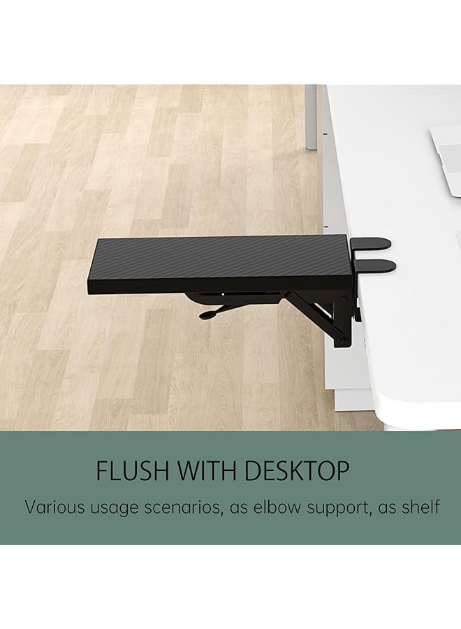 erorex Ergonomics Desk Extender Tray 11.8 Inch X5.9 Inch Punch Free Clamp On Foldable Keyboard Drawer Tray Table Mount Arm Wrist Rest Shelf Computer Elbow Arm Support  - Image 4