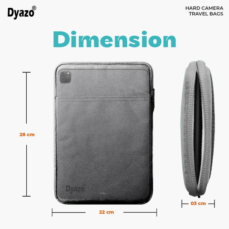 Dyazo Tablet Sleeve Bag/Case/Cover 8-11.6 Inch Compatible for Samsung/Ipad/Oppo/Realme/Xiaomi/Redmi Pad, Oneplus Pad Tablets, with Fleece Inside & One Front Pocket Grey - Image 4