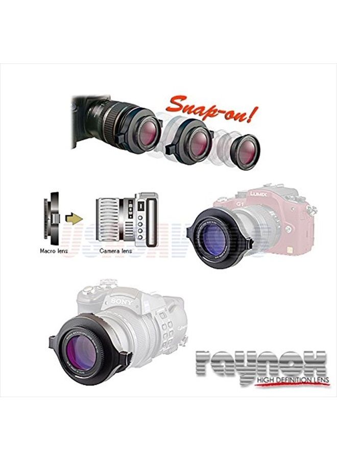 Raynox DCR-250 2.5x Super Macro Lens Universal Snap-on Mount for 52mm to 67mm + Lens Optic Pen Cleaner + 1 VCC113 Micro-Fiber Cloth, Black - Image 3