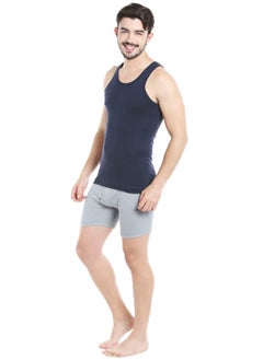 BYC MEN'S COTTON VEST (PACK OF 3) - NAVY BLUE  - Image 4