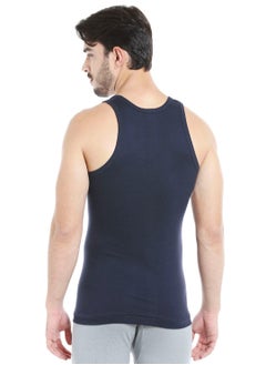BYC MEN'S COTTON VEST (PACK OF 3) - NAVY BLUE  - Image 5