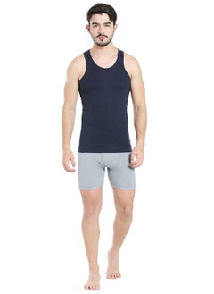 BYC MEN'S COTTON VEST (PACK OF 3) - NAVY BLUE  - Image 2