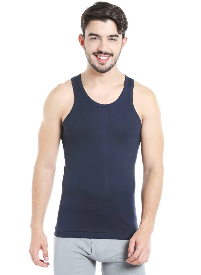 BYC MEN'S COTTON VEST (PACK OF 3) - NAVY BLUE