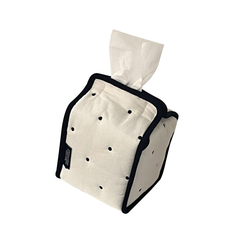 Blue Striped Fabric Standing Tissue Holder With Removable Designs For Home Office Storage - Image 2