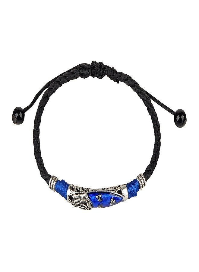 Braided Leather Anklet with Colorful Tribal-Style Metal Tube - Adjustable 9" Cord - Unisex Boho Bracelet for Ankle or Wrist