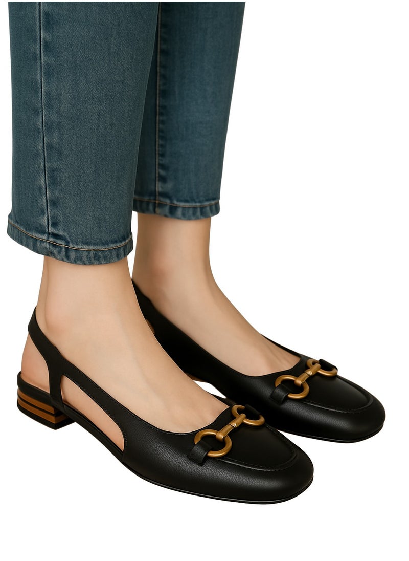 RIOXS Women's Sandals,Square Toe Closed Mary Jane Shoes,Vintage Buckle Flat Backless Sandals,Slingback Flats For Women Ladies,Fashion Casual Ankle Buckle Dress Sandals,Slip-on Work Shoes  - Image 1