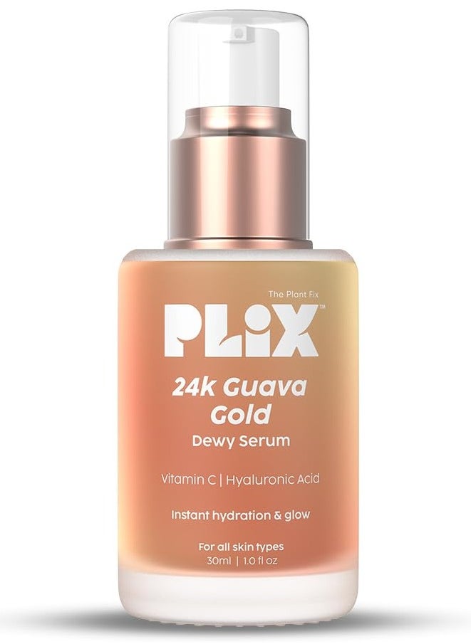 PLIX THE PLANT FIX 24K Guava Gold Serum | Vitamin C & Hyaluronic Acid | Brightens Skin & Reduces Photoageing | 2-In-1 Face Serum & Primer For Glowing Skin | 30 Ml  - Image 1