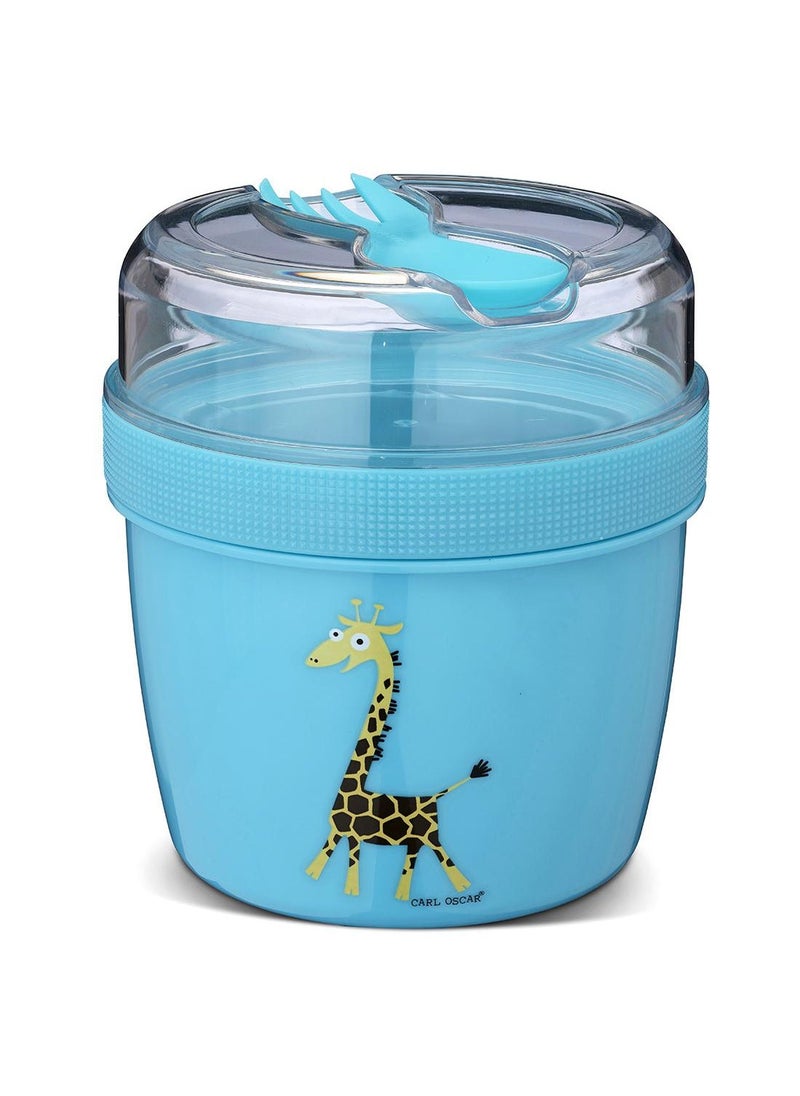 Carl Oscar Sweden N'Ice Cup Lunch Box™ 0.5L With Cooling Pack + Upper Snack Compartment 0.3L - Turquoise - Image 1