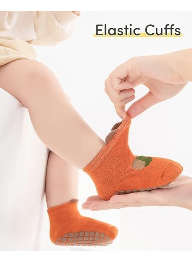 Baby Non-slip Shoes Socks – Cartoon Home Breathable Comfort Crew Socks – Baby Daily Care Accessories for Boys and Girls Aged 1 2 3 (6 Pairs) - Image 5