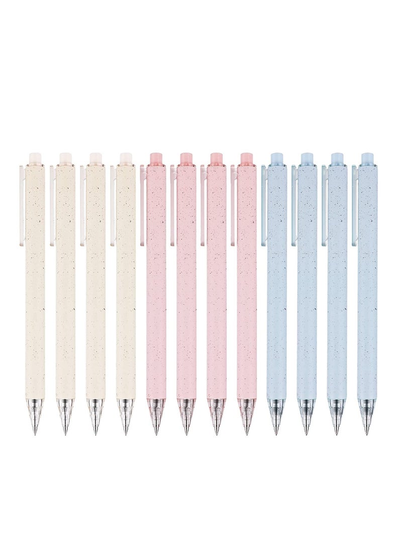 SYOSI Gel Ink Retractable Pens Set, Black Ink 0.5mm medium Point Pen Set, Extra Smooth Tip No Bleed Smear Smudge Refillable Clickable Pens Bulk for Writing Journaling Multicolor Fine Pens 12 Pcs - Image 1