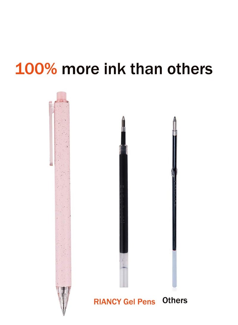 SYOSI Gel Ink Retractable Pens Set, Black Ink 0.5mm medium Point Pen Set, Extra Smooth Tip No Bleed Smear Smudge Refillable Clickable Pens Bulk for Writing Journaling Multicolor Fine Pens 12 Pcs - Image 4