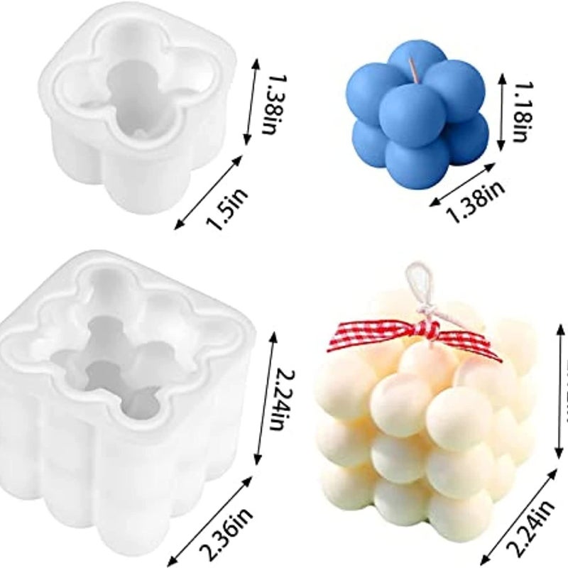 MoldBerry Silicone Candle Mold, 3D Handmade for Making, 2 Big & 2 Small Bubble Cube Molds for DIY Crafts, Decorations (Pack of 2) - Image 2