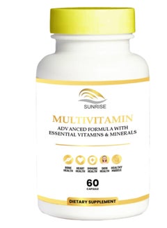 SUNRISE Multivitamin 60 Capsules | Advanced Formula With Essential Vitamins & Minerals | Supports Bone, Skin, Muscle and Immune Health  - Image 1