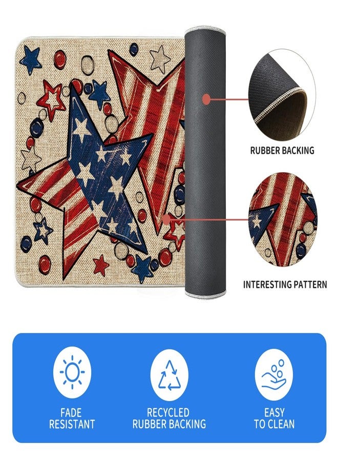 Artoid Mode American Flag Stars Patriotic 4th of July Kitchen Mats Set of 2, Home Independence Day Memorial Day Decor Kitchen Rugs for Floor - 17x29 and 17x47 Inch - Image 5