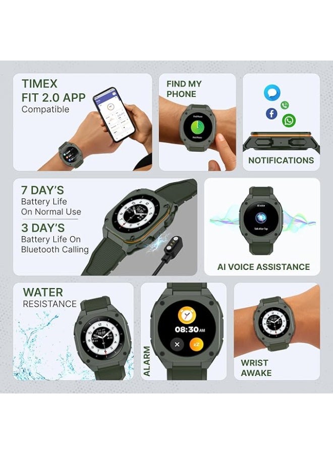 تيميكس ساعة TIMEX Smart Halo الذكية بشاشة AMOLED مقاس 1.32 بوصة (3.3 سم) وميزة الاتصال عبر البلوتوث - للجنسين - TWTXW1101T - Image 4
