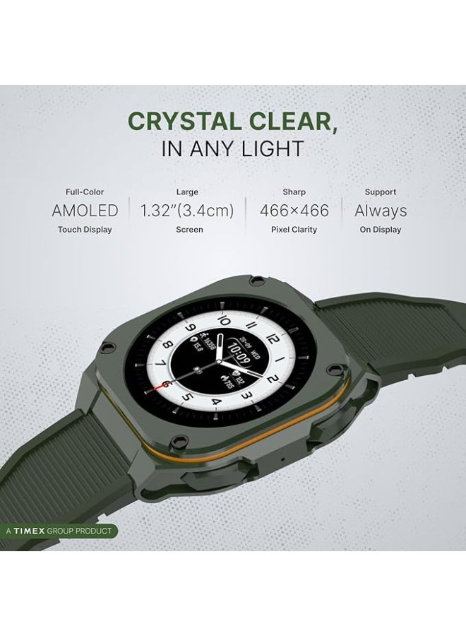 تيميكس ساعة TIMEX Smart Halo الذكية بشاشة AMOLED مقاس 1.32 بوصة (3.3 سم) وميزة الاتصال عبر البلوتوث - للجنسين - TWTXW1101T - Image 3