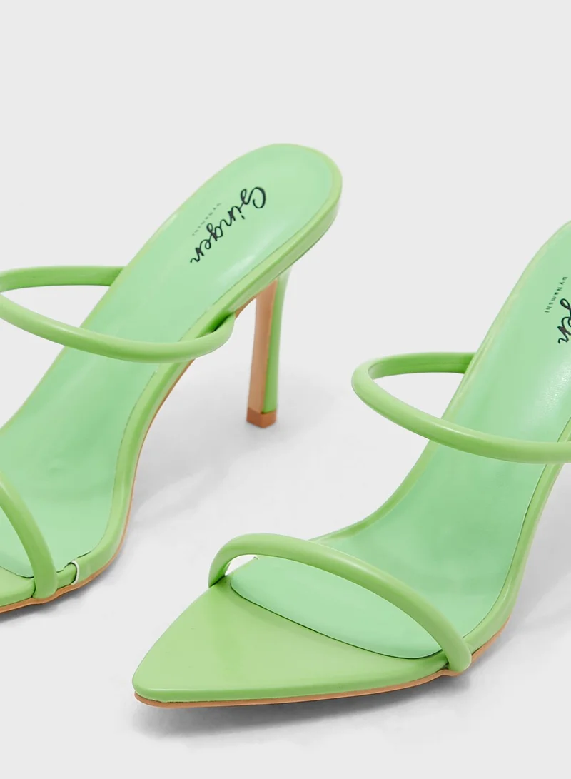 Ginger Double Strap Pointed Toe Mule Sandal