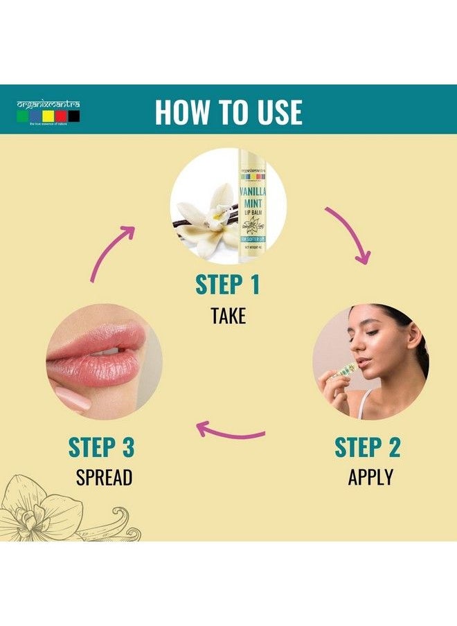 Organix Mantra - Vanilla Mint Lip Balm With Cocoa Butter & Vanilla For Dry And Chapped Lips 4Gm - Image 1