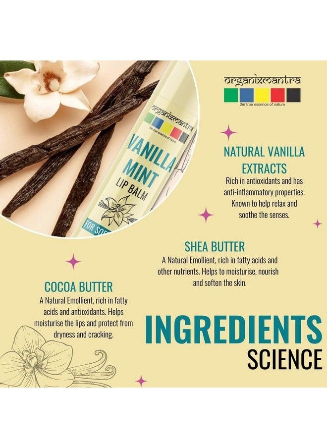 Organix Mantra - Vanilla Mint Lip Balm With Cocoa Butter & Vanilla For Dry And Chapped Lips 4Gm - Image 1