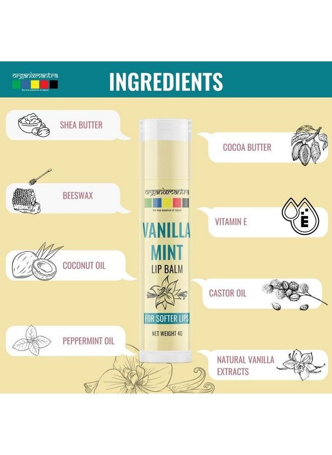 Organix Mantra - Vanilla Mint Lip Balm With Cocoa Butter & Vanilla For Dry And Chapped Lips 4Gm - Image 1
