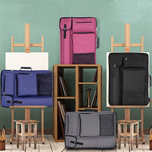 TreochtFUN Art Portfolio Case,Art Portfolio Bag 18 x 24, Artist Backpack for supplies/Artwork/Drawing Sketching Painting(Dark pink) - Image 5