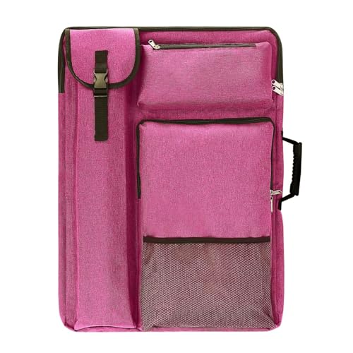 TreochtFUN Art Portfolio Case,Art Portfolio Bag 18 x 24, Artist Backpack for supplies/Artwork/Drawing Sketching Painting(Dark pink) - Image 1