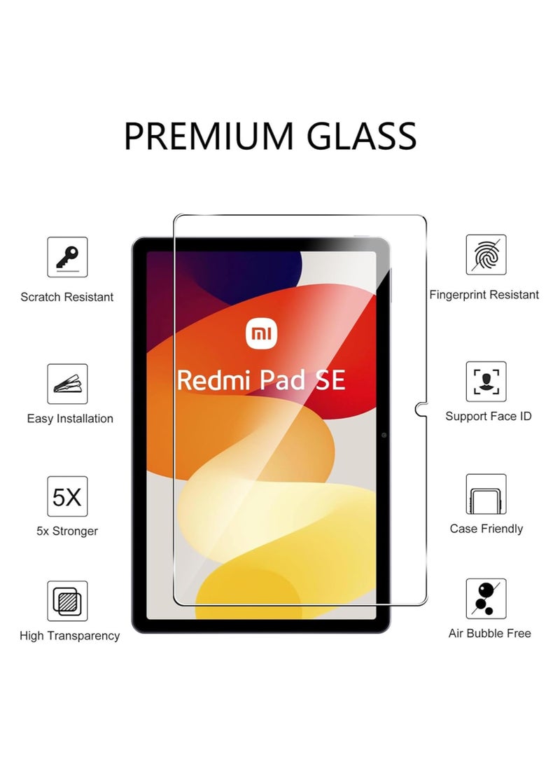 طبقة من الزجاج المقسى HD كريستال شفاف سهل التركيب مقاوم للخدش صلابة 9H لهاتف Xiaomi Redmi Pad SE 11 بوصة