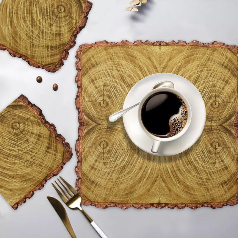 PTECDROTS 100Pcs Wood Grain Napkins, Disposable Wood Paper Napkins, Brown Birthday Decorations Napkins for for Lumberjack Rustic Party Decorations Woodland Decorations Camping Supplies, 13 x 13 Inches - Image 5