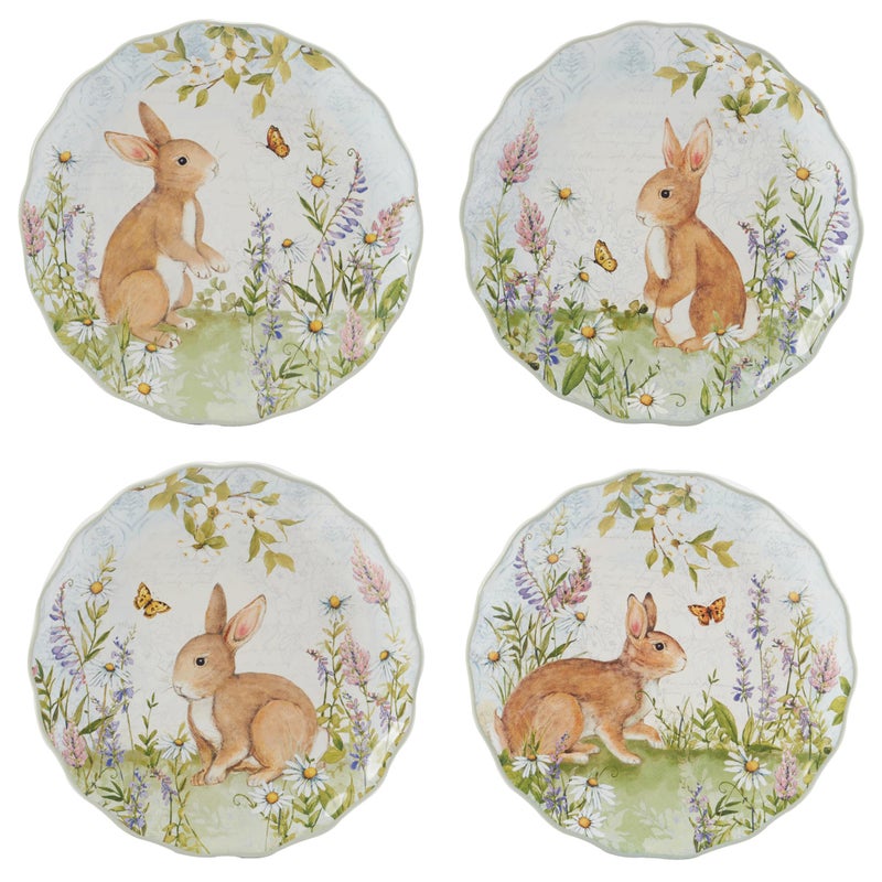 Certified International Easter Meadow Set of 4 Ceramic Dessert plates Elevate family gatherings with this et of 4 Dessert plates Crafted with durable materials for both festive and everyday use - Image 2