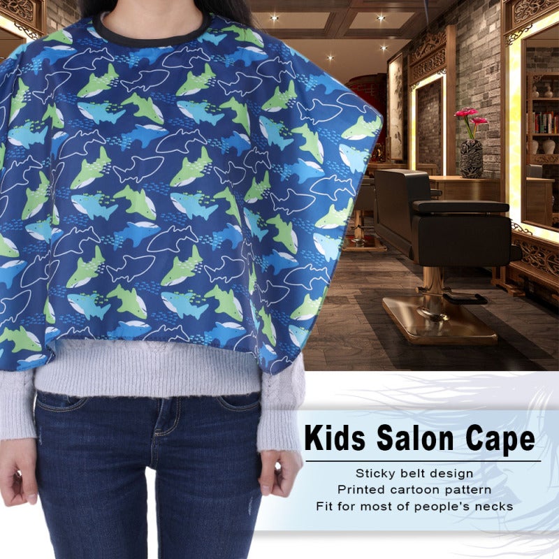 Kids Apron: Printed Cartoon Pattern - Firm Sticky Belt Design Hair Cape for Kids Salon Hair Washing Cutting Dyeing - Image 4